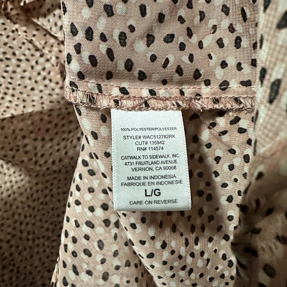 Pleione Light Pink Ruffled Buttoned Blouse Large - Picture 5 of 6